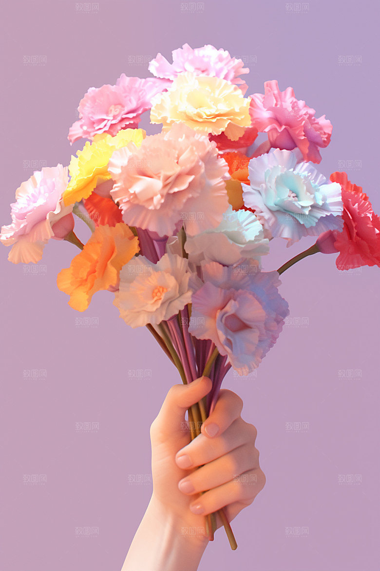 母亲节感恩节花卉花束矢量模型