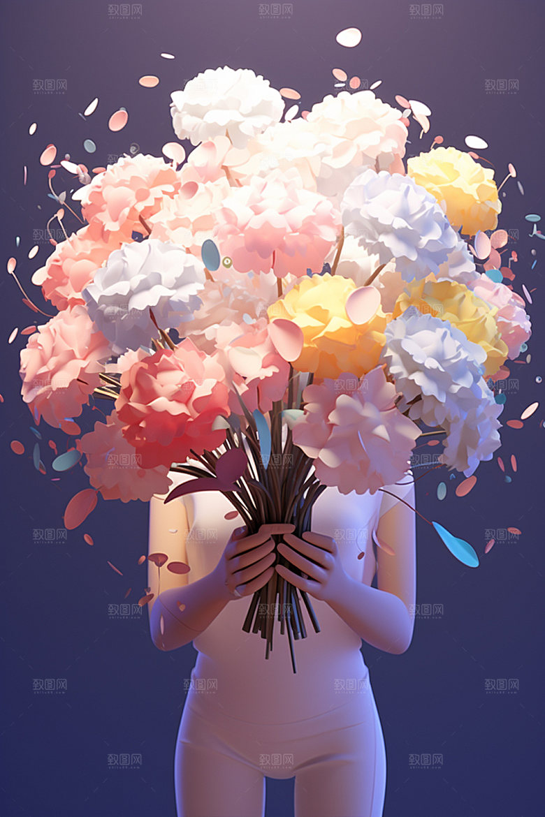 母亲节鲜艳多彩感恩节矢量模型