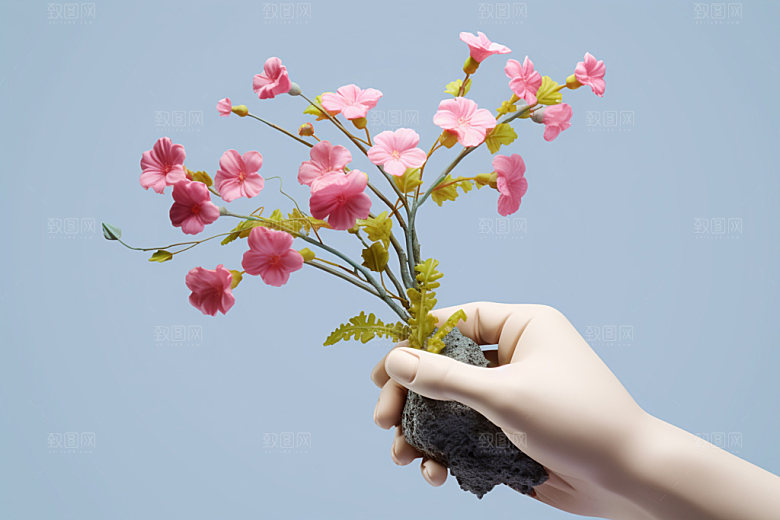 母亲节花卉花束感恩节矢量模型