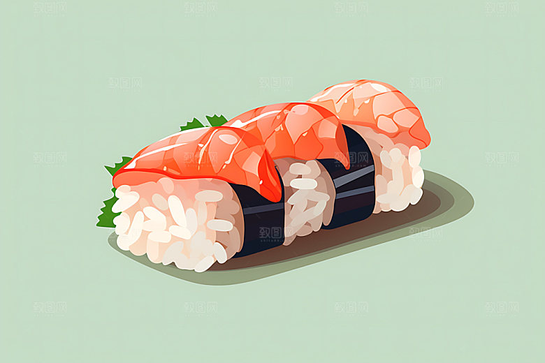 日本寿司美食寿司卷插画