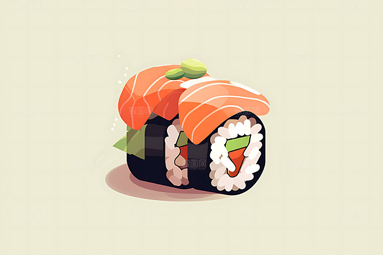 日本寿司日料美食插画