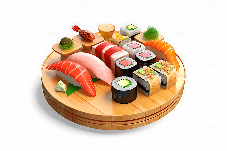 日本寿司海鲜美食插画