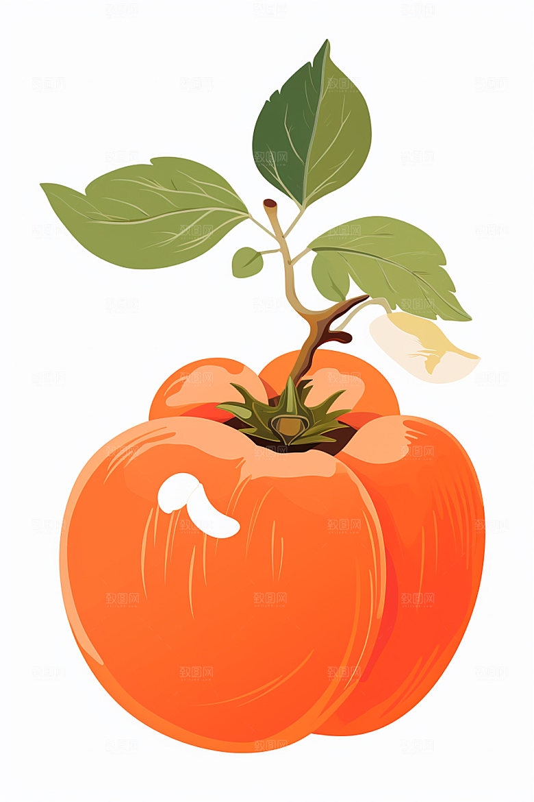 霜降风物手绘插画