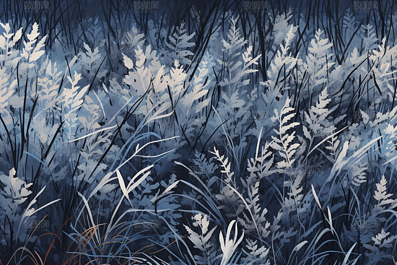 霜降风物手绘插画