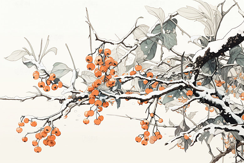 霜降季节节气插画