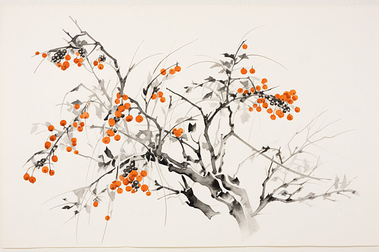 霜降手绘应季插画