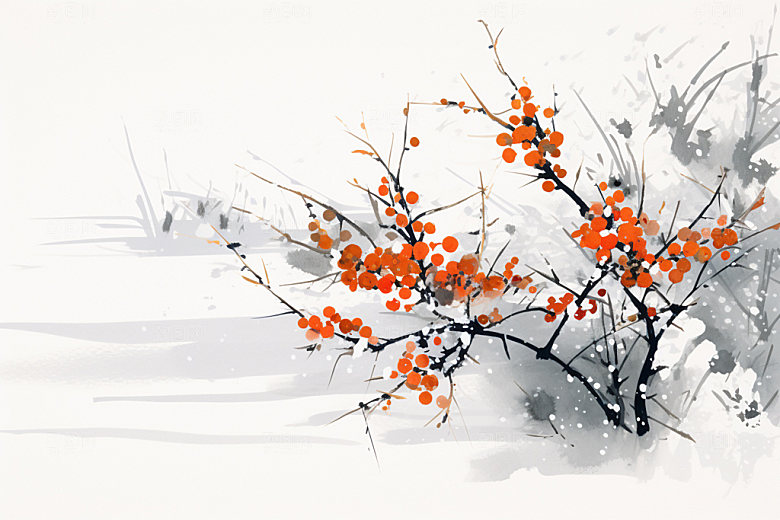 霜降季节秋季插画