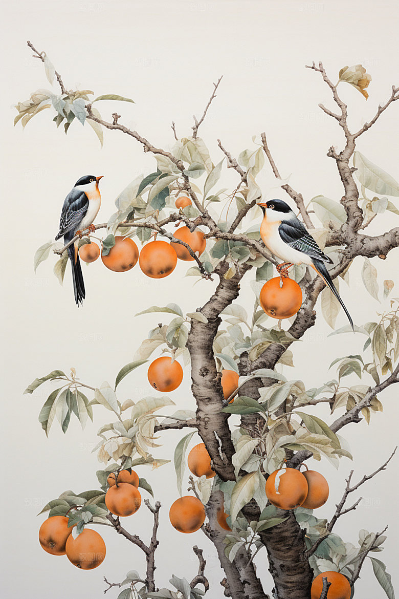 霜降秋季季节插画