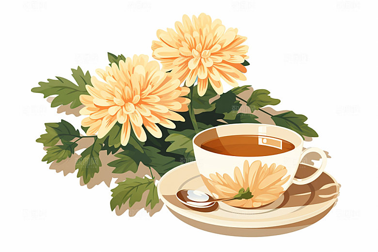 霜降节气风物插画