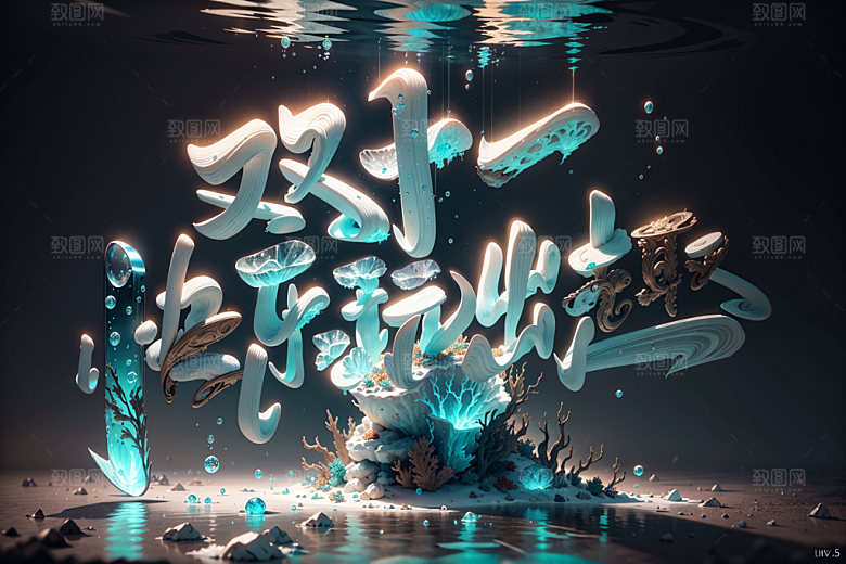 双十一艺术字立体矢量元素