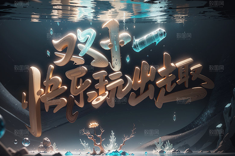 双十一艺术字周末集市矢量元素