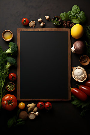 蔬菜水果菜单创意设计菜板样机