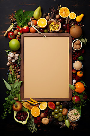 蔬菜水果菜单菜板创意设计样机