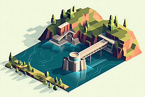 水电站大坝水力发电模型