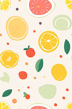 水果元素纹样背景图