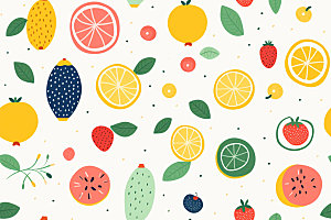 水果元素花纹背景图