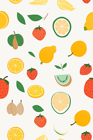 水果植物纹样背景图