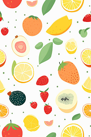 水果植物纹样背景图