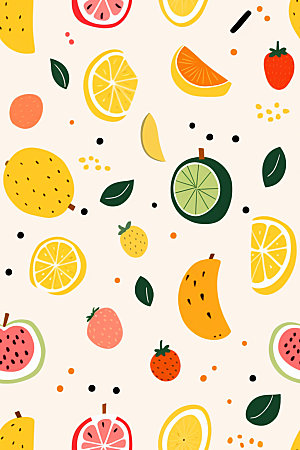 水果元素图案背景图