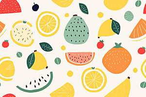 水果果蔬花纹背景图