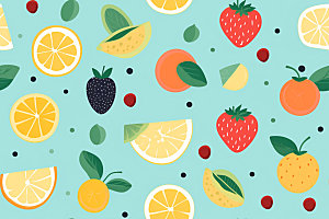 水果果蔬花纹背景图