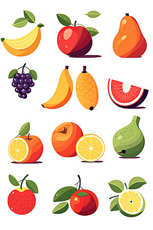水果简约彩色图标