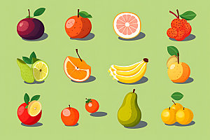水果缤纷简约图标