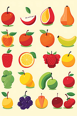 水果元素彩色图标