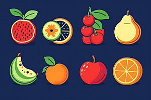水果可爱扁平化图标