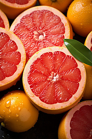 柚子水果高清摄影图