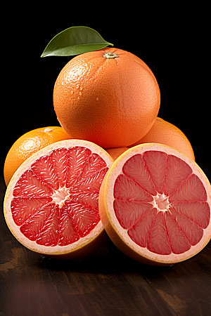 柚子水果美味摄影图