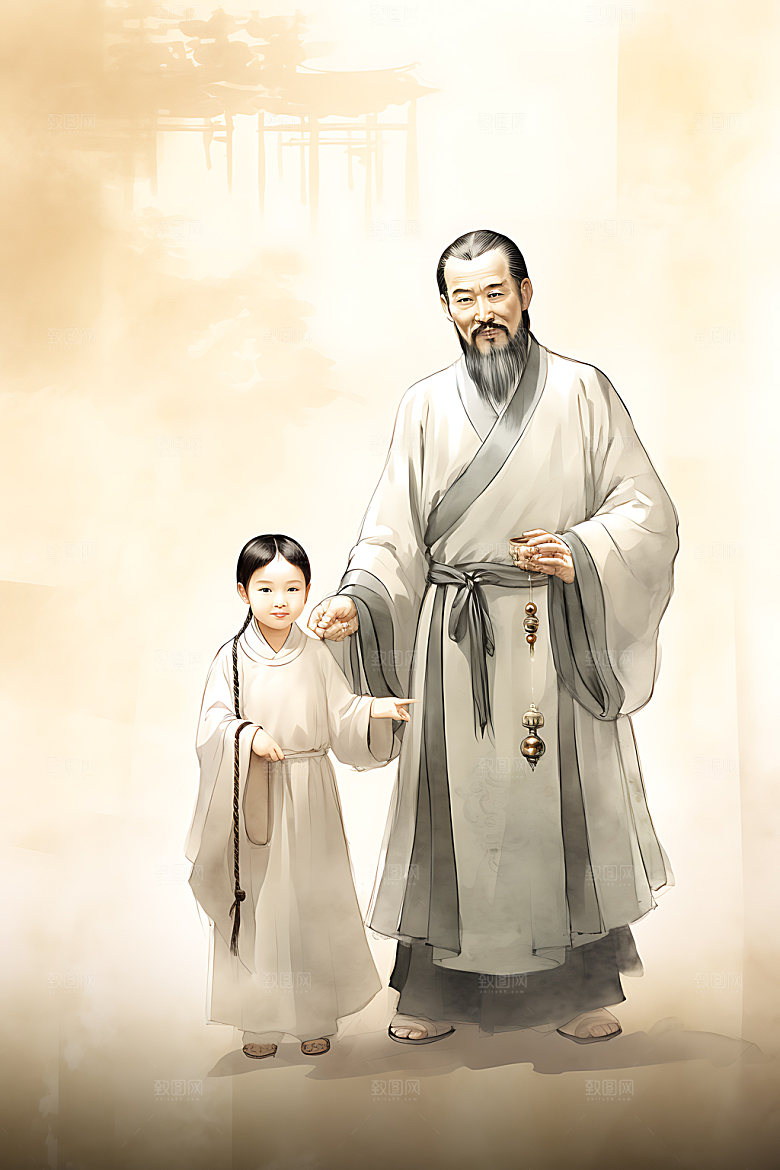教书育人教师节教学插画