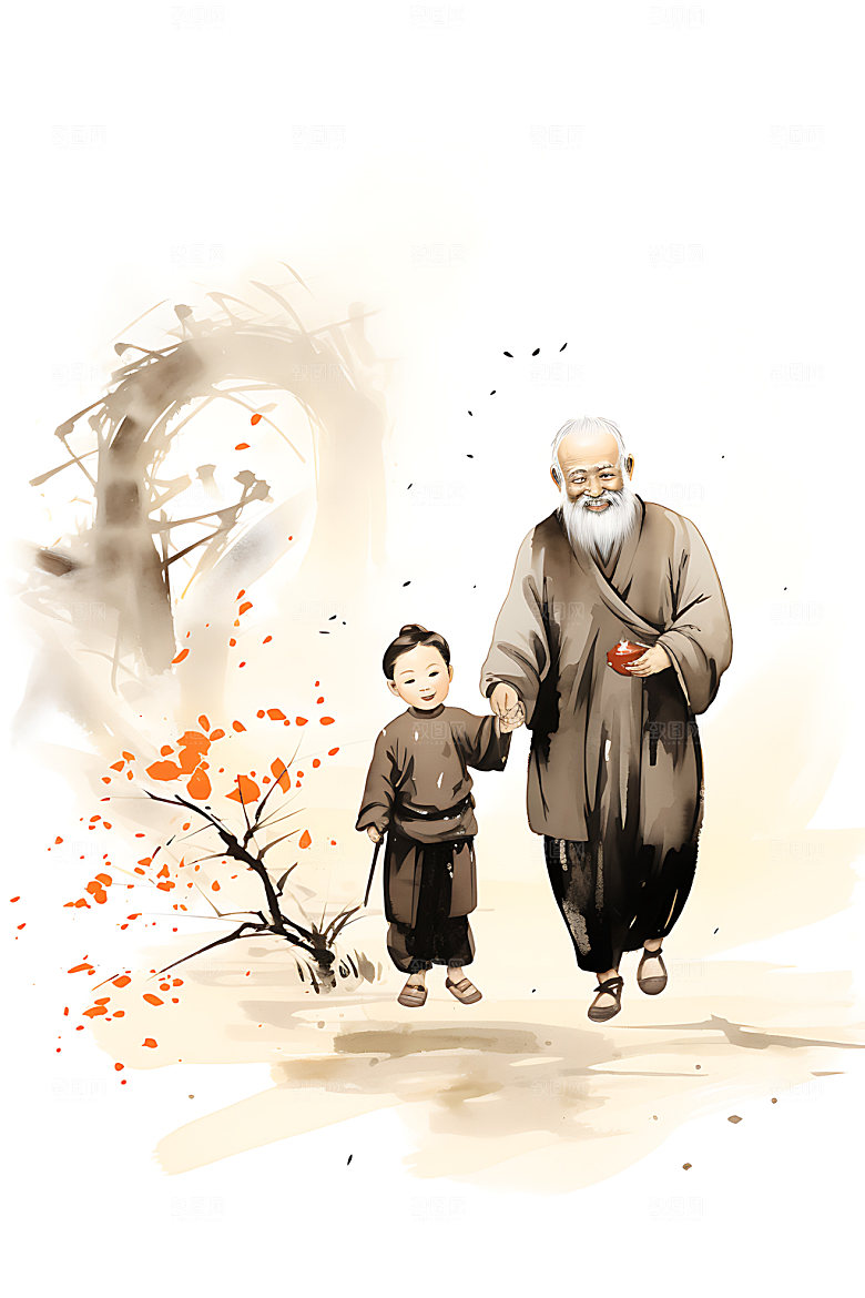 教书育人中国风教学插画