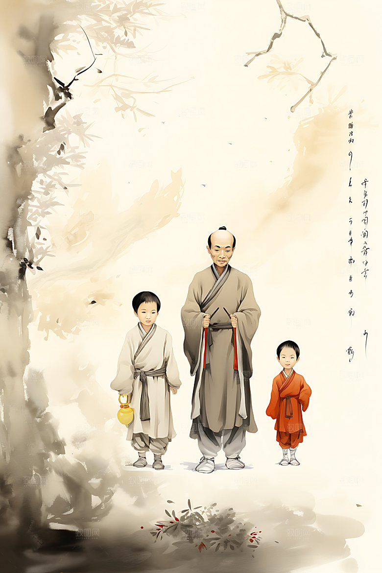 教书育人中国风讲课插画