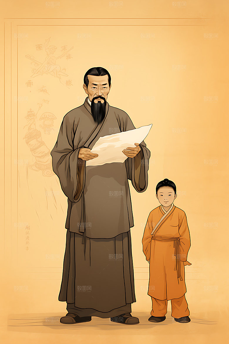 教书育人教学讲课插画