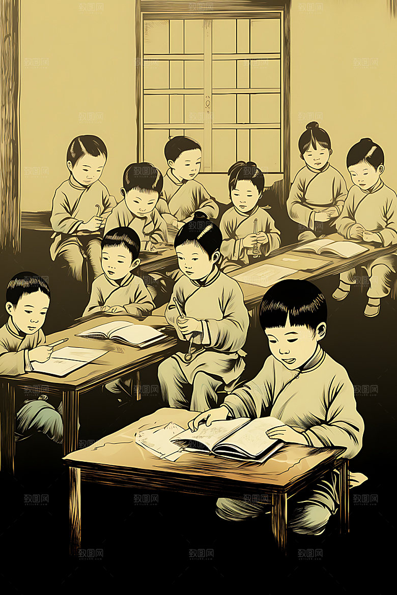 教书育人传道受业讲课插画