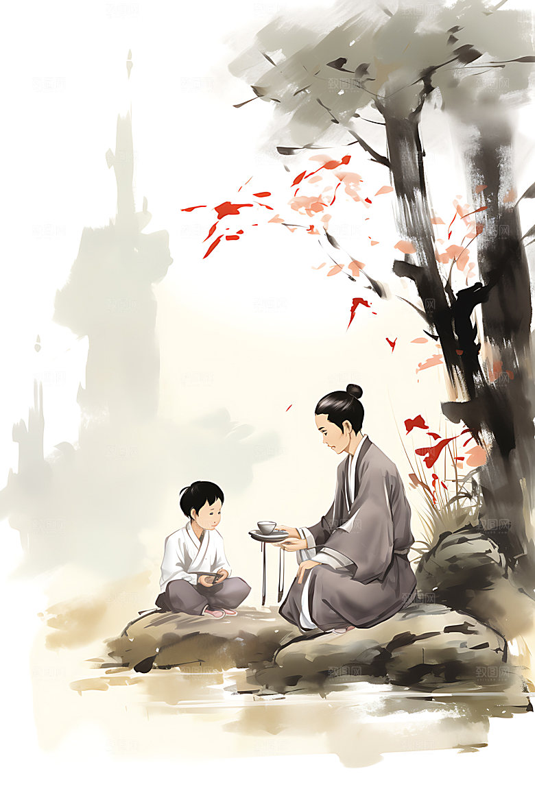 教书育人中国风教育插画