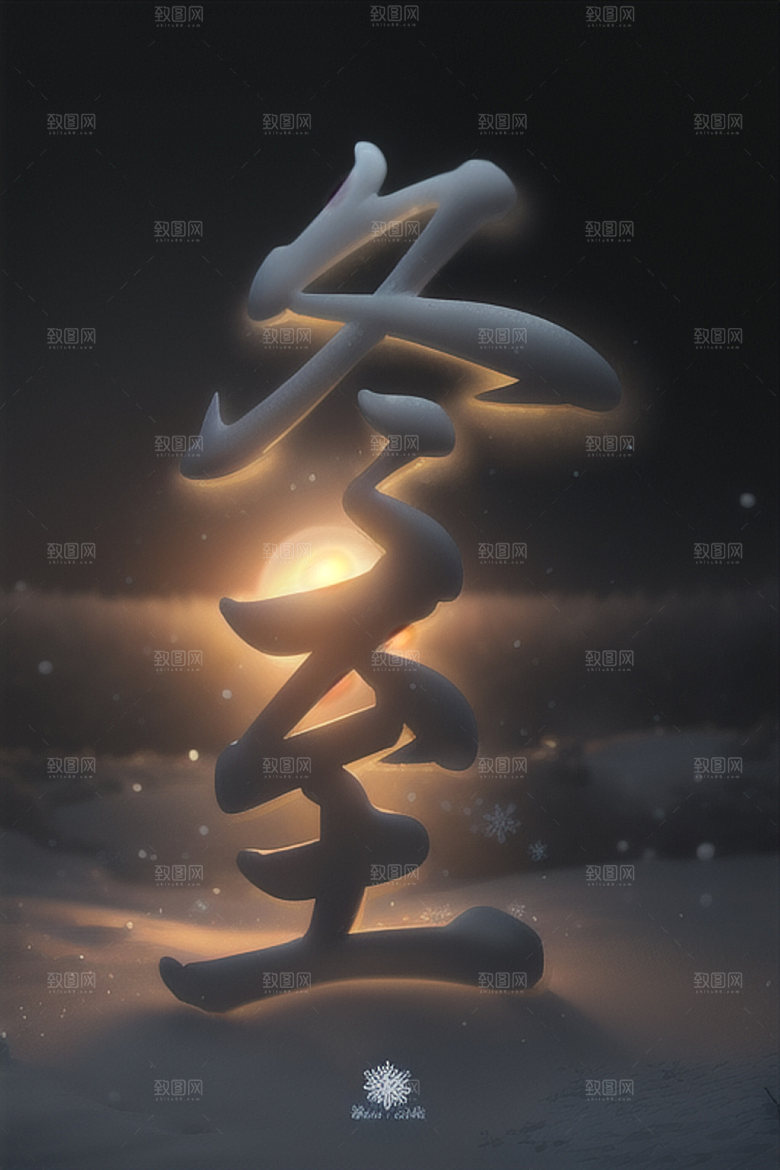 二十四节气3D书法艺术字