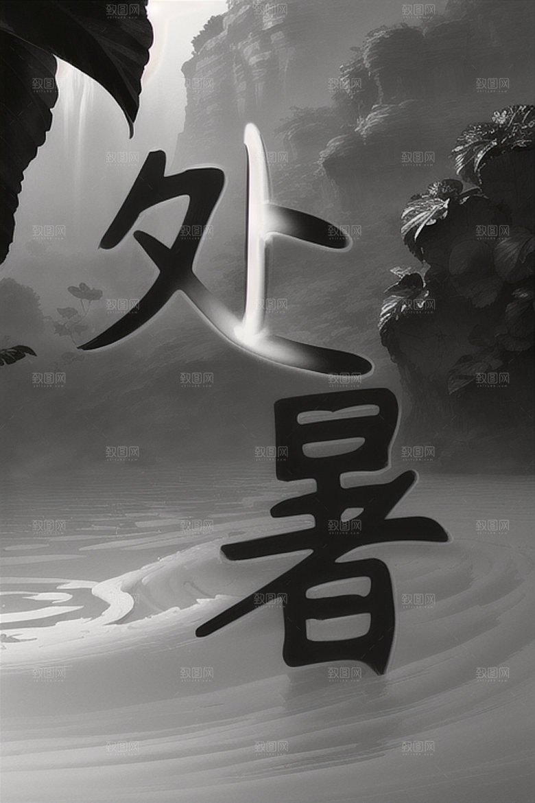 二十四节气立体字水墨艺术字
