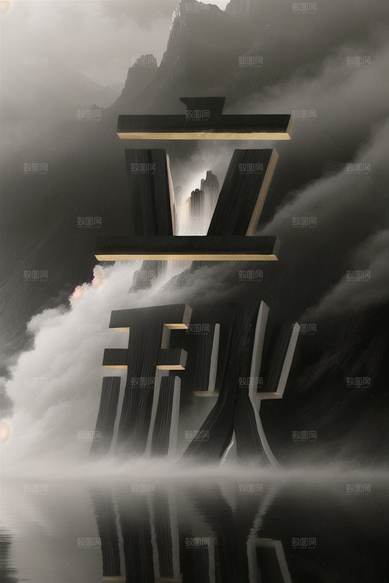 二十四节气书法中国风艺术字