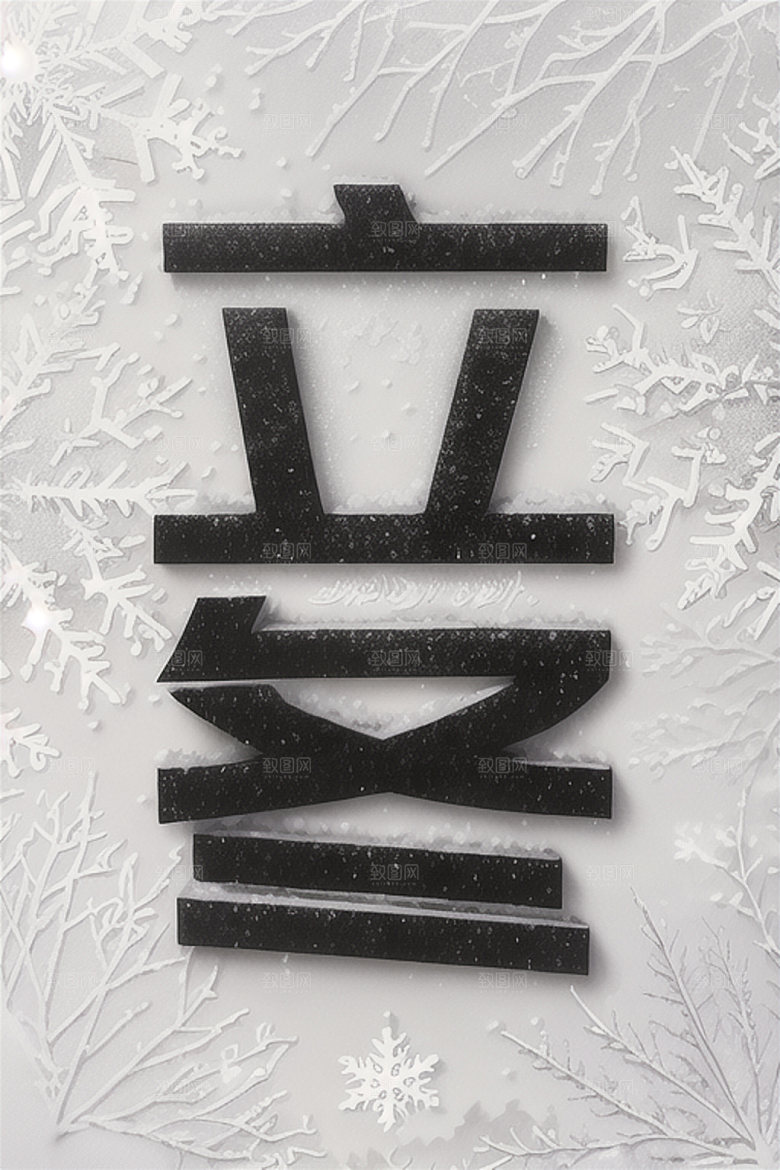 二十四节气水墨立体字艺术字