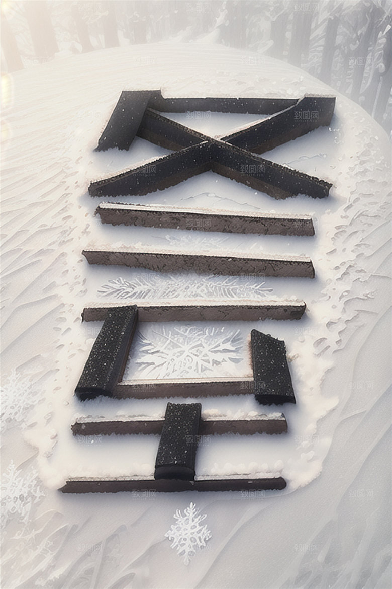 二十四节气3D中国风艺术字