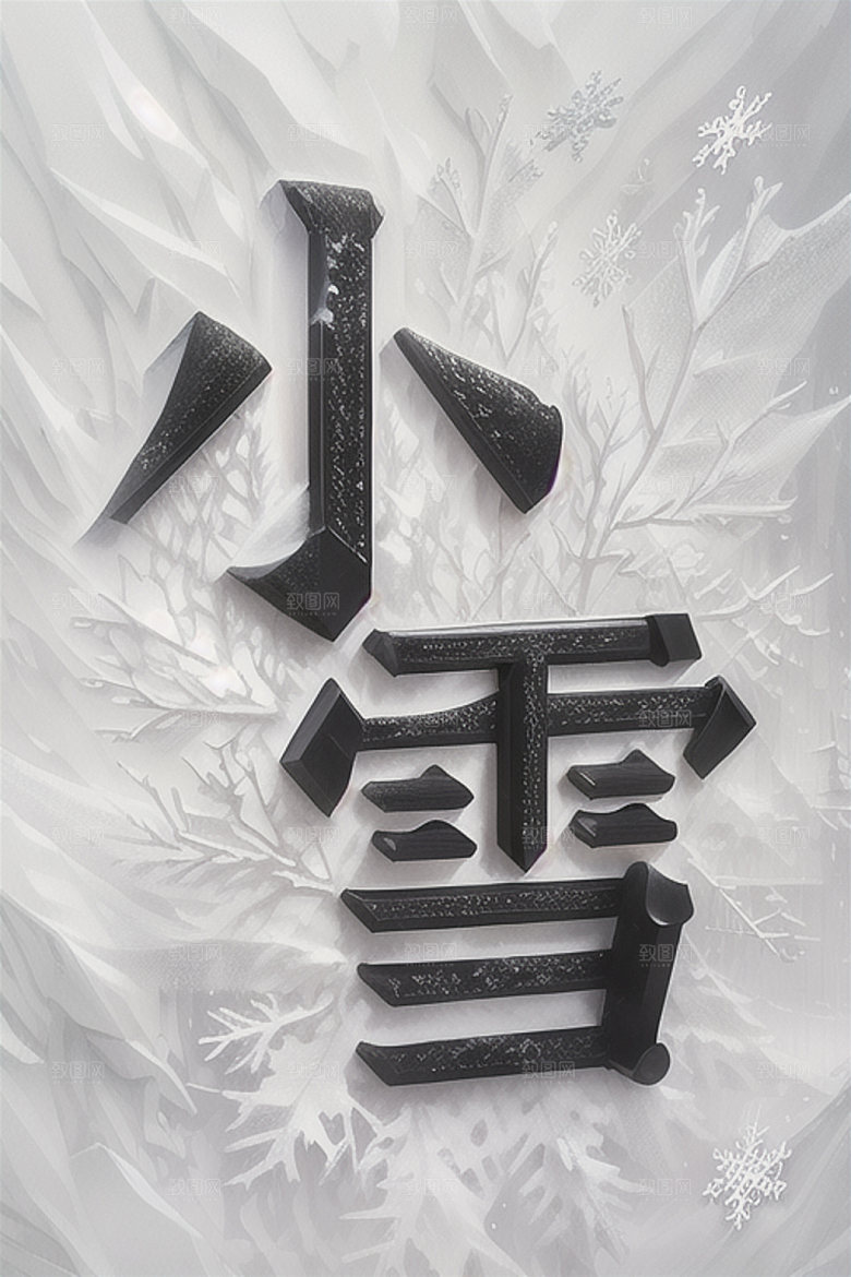 二十四节气中国风3D艺术字
