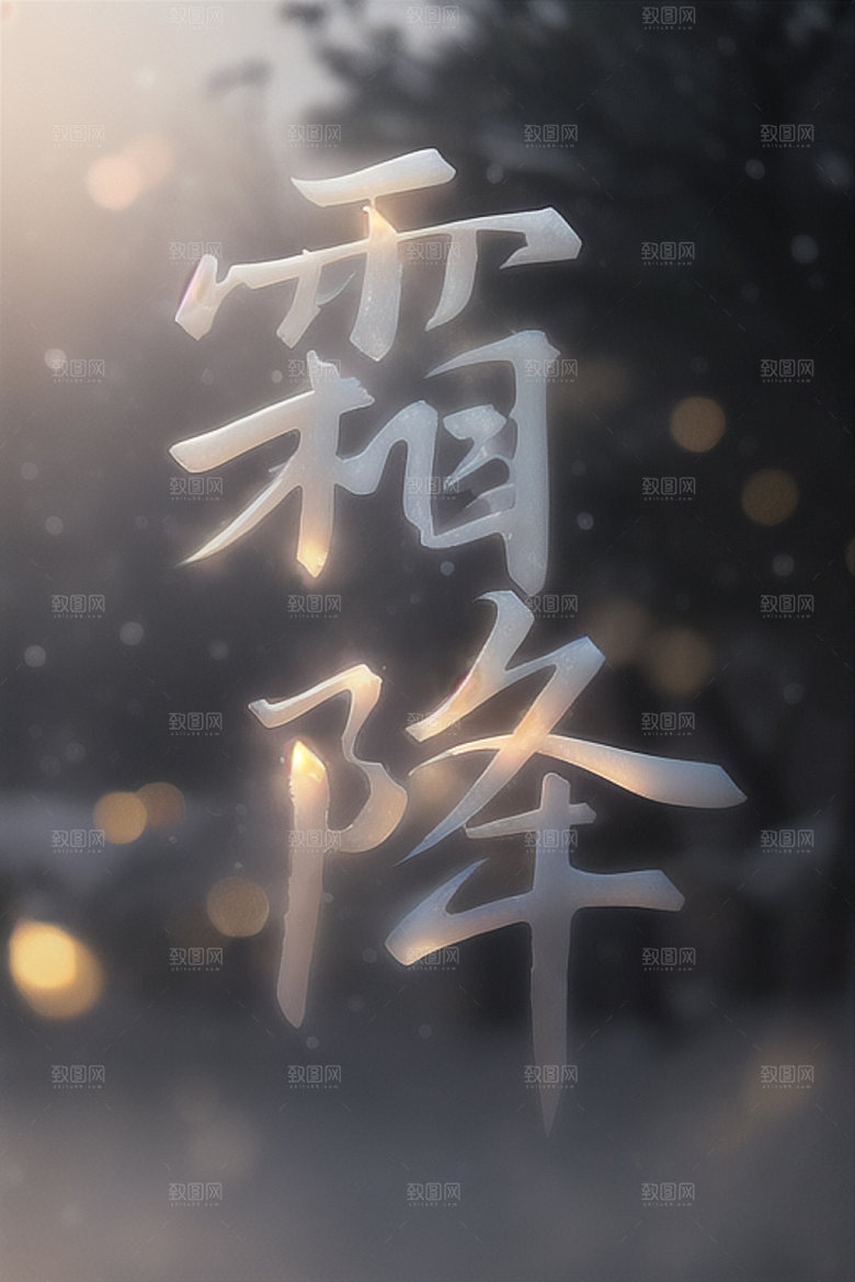 二十四节气中式风格创意艺术字