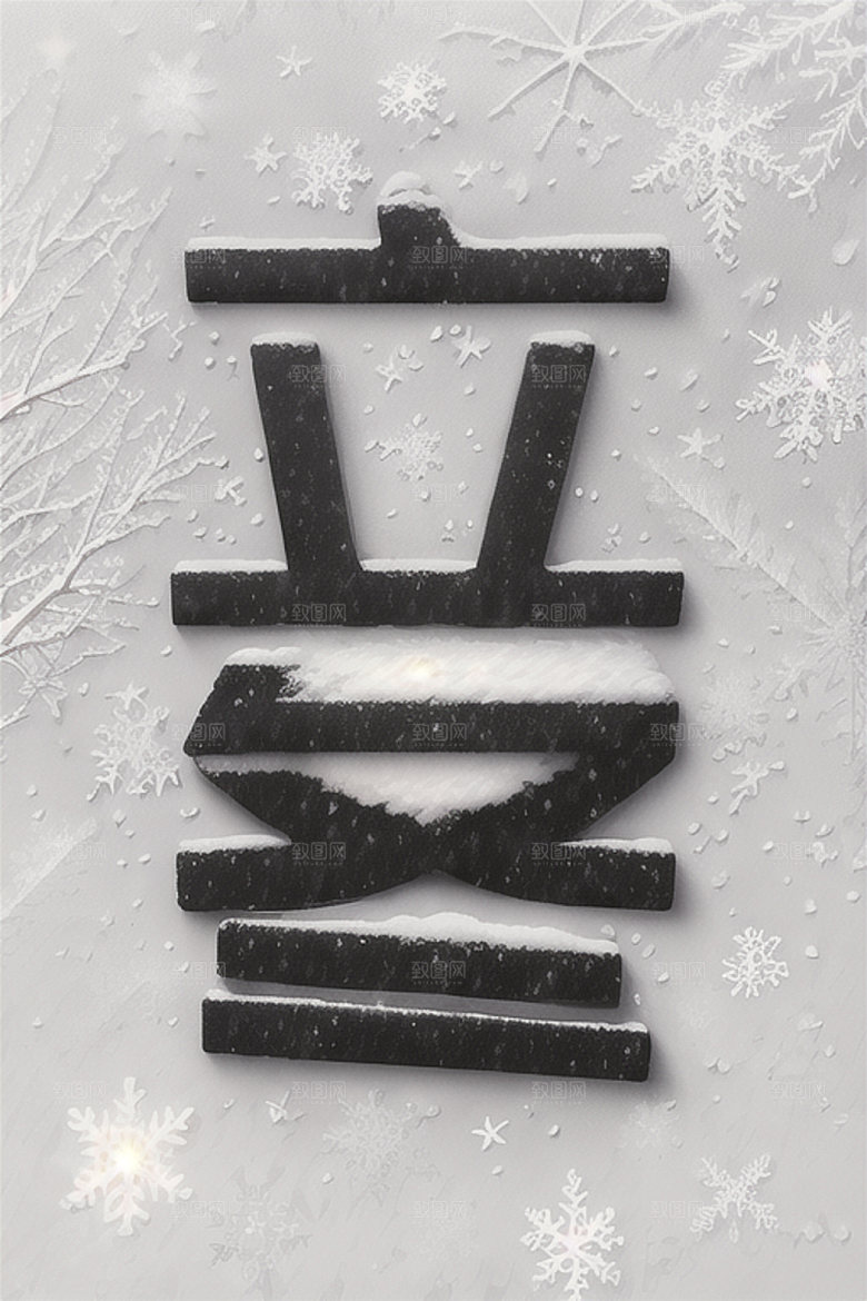 二十四节气中式风格创意艺术字