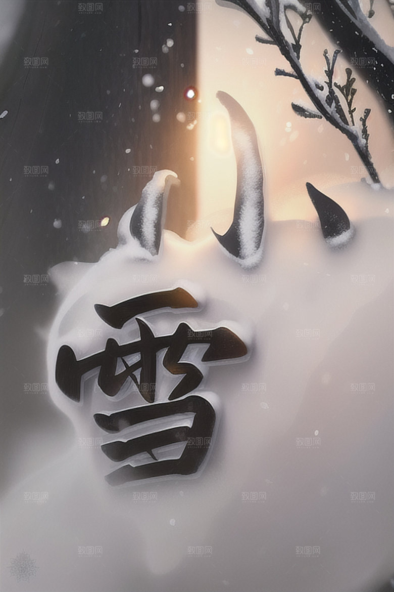 二十四节气创意水墨艺术字