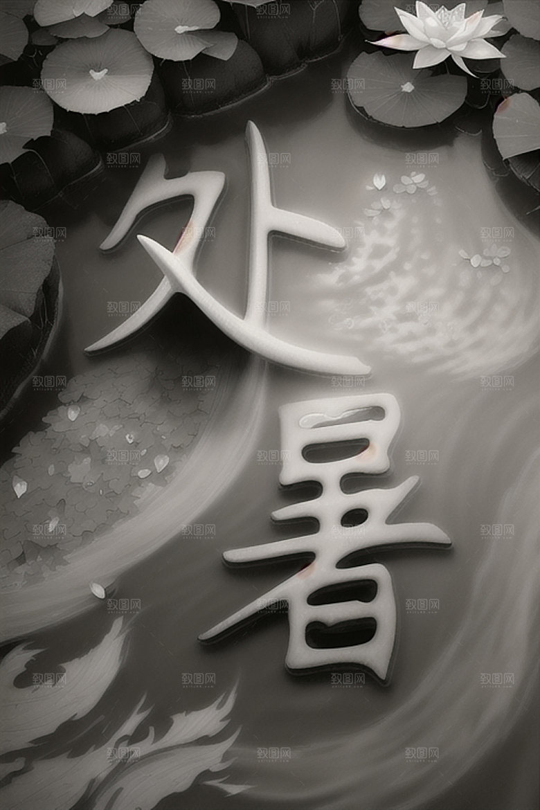 二十四节气水墨3D艺术字
