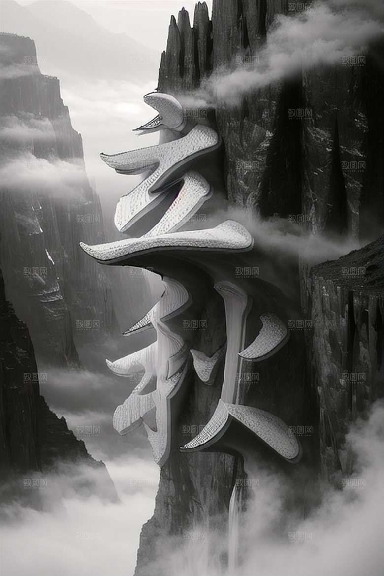 二十四节气中国风立体字艺术字