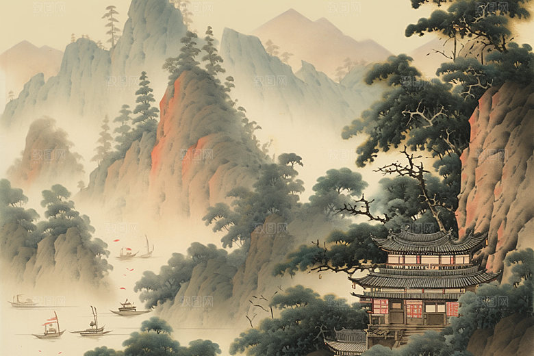 中国画高清山水插画