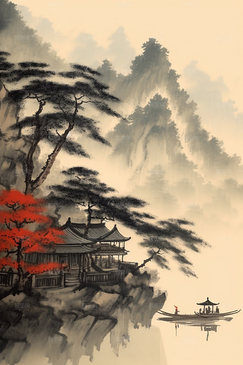 中国画高清国粹插画